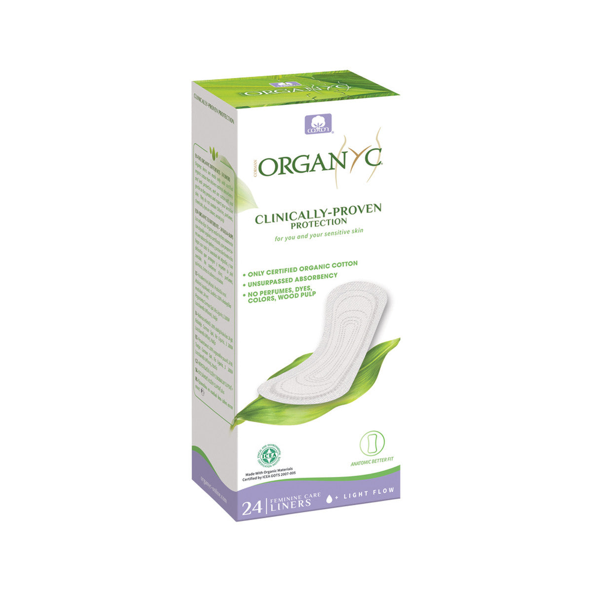 Organyc Panty Liners Light Flow (flat) x 24 Pack