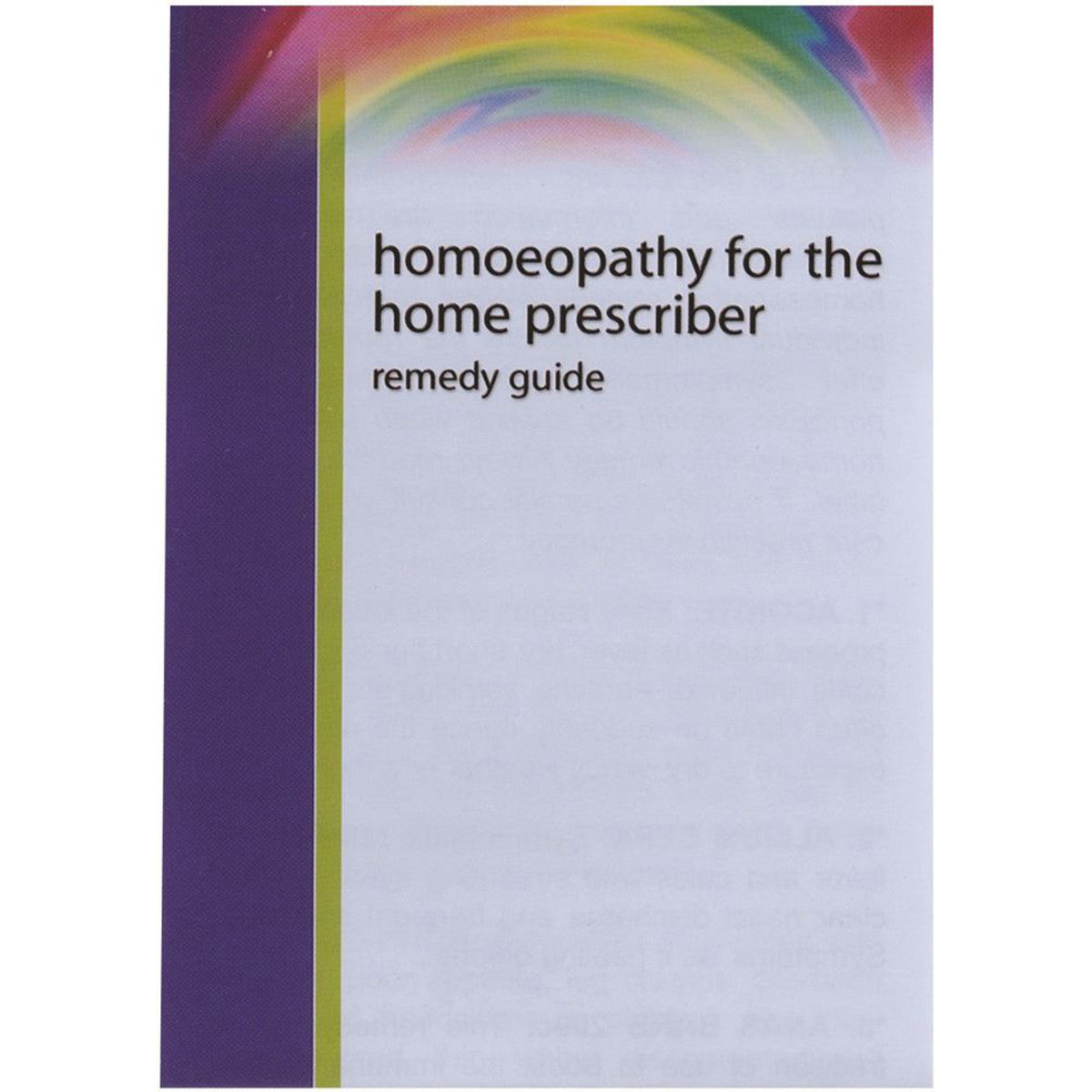Owen Homoeopathics Homoeopathy Home Prescriber Remedy Guide
