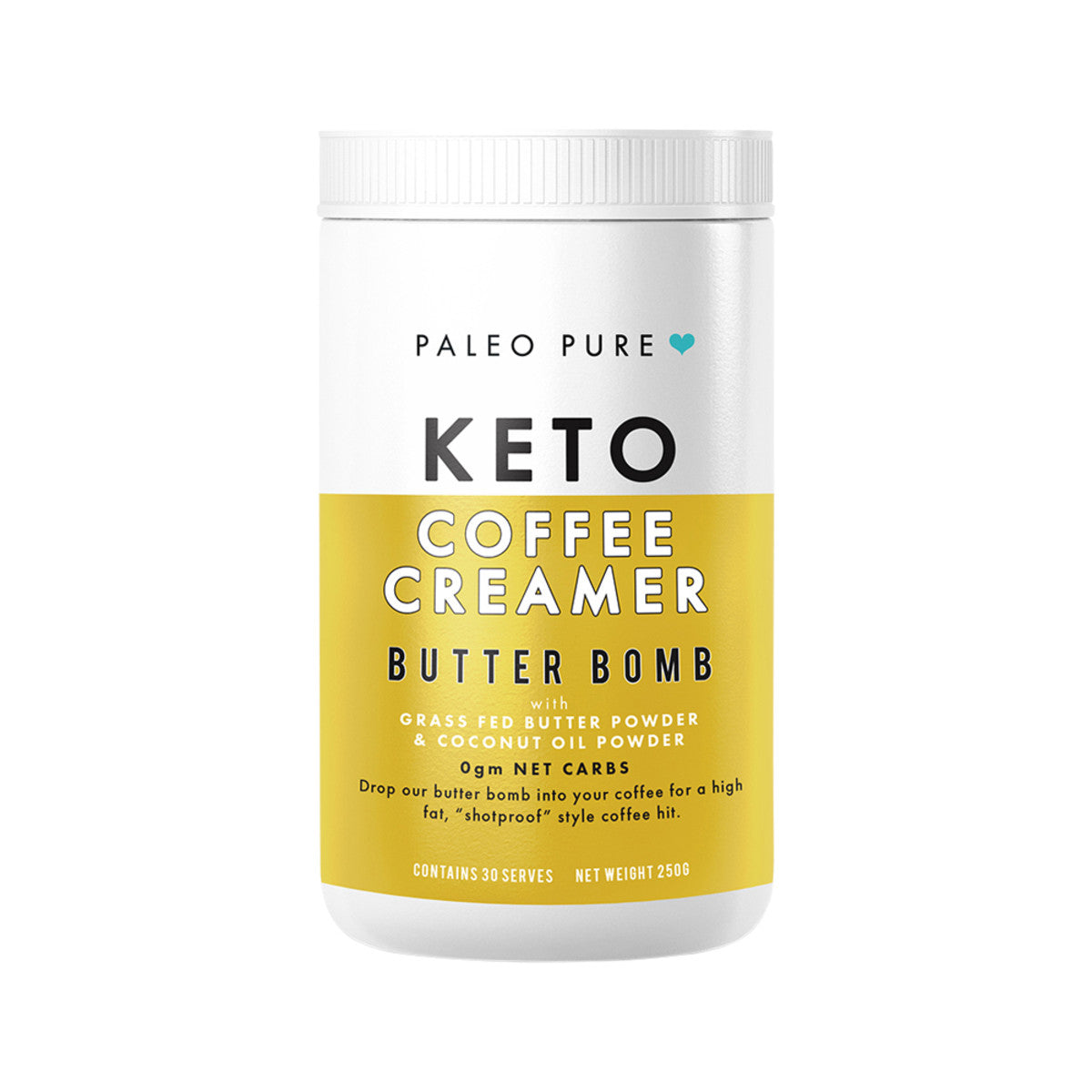 Paleo Pure - Coffee Creamer with Grass Fed Butter Powder and Coconut Oil Powder - Butter Bomb