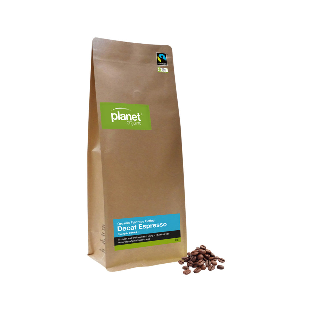 Planet Organic Coffee Espresso Decaf Whole Bean 1kg