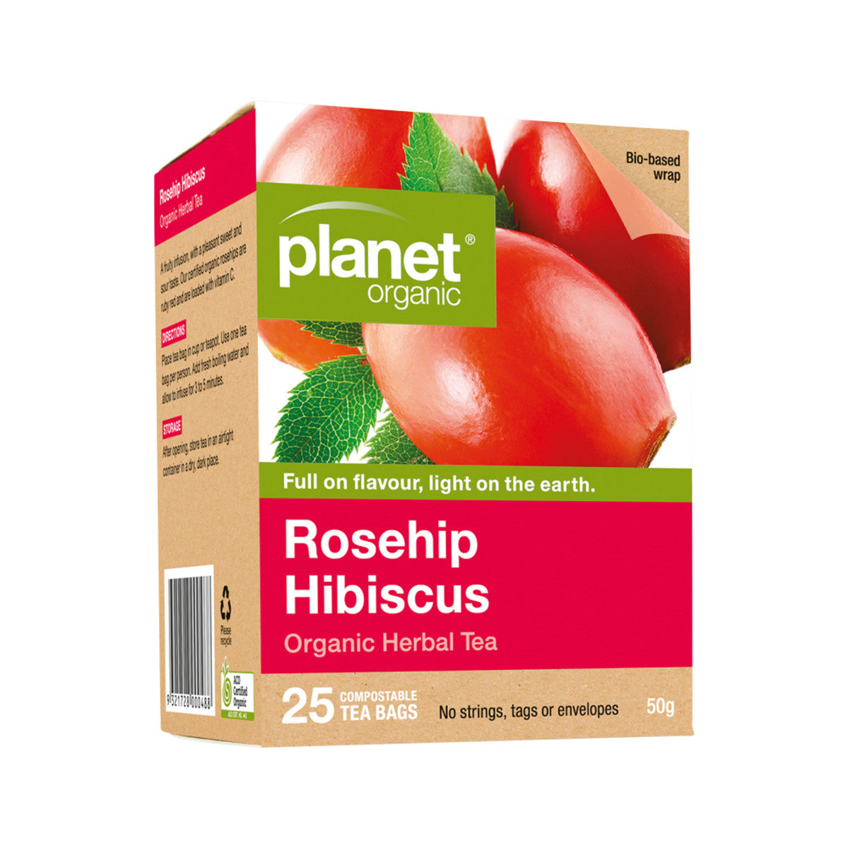 Planet Organic Rosehip Hibiscus Herbal Tea x 25 tea Bags