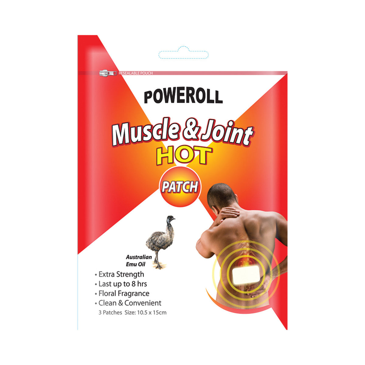 Glimlife - PoweRoll Muscle and Joint Patch Hot x 3pk