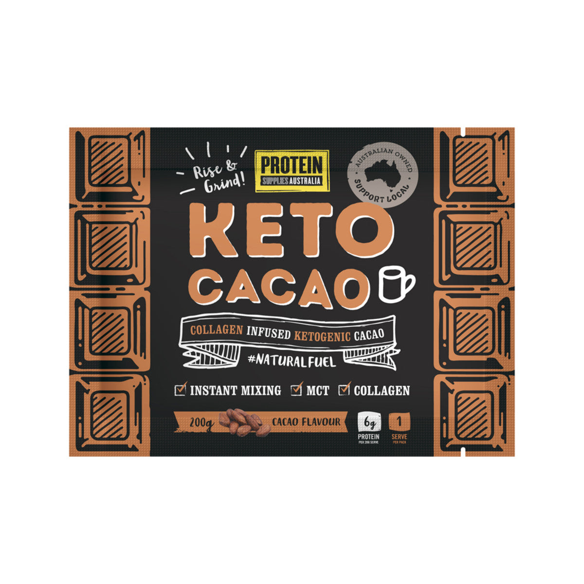 Protein Supplies Keto Cacao Sachets 20g x 12 Disp