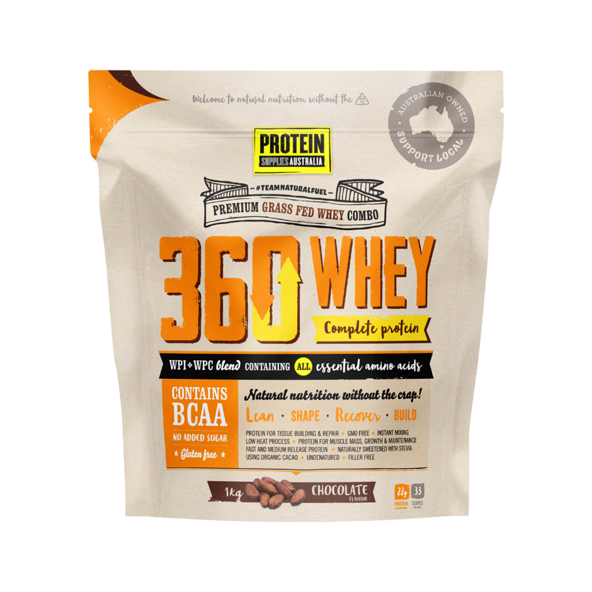 Protein Supplies Australia - Protein 360 Whey (Complete Protein with BCAA) Chocolate