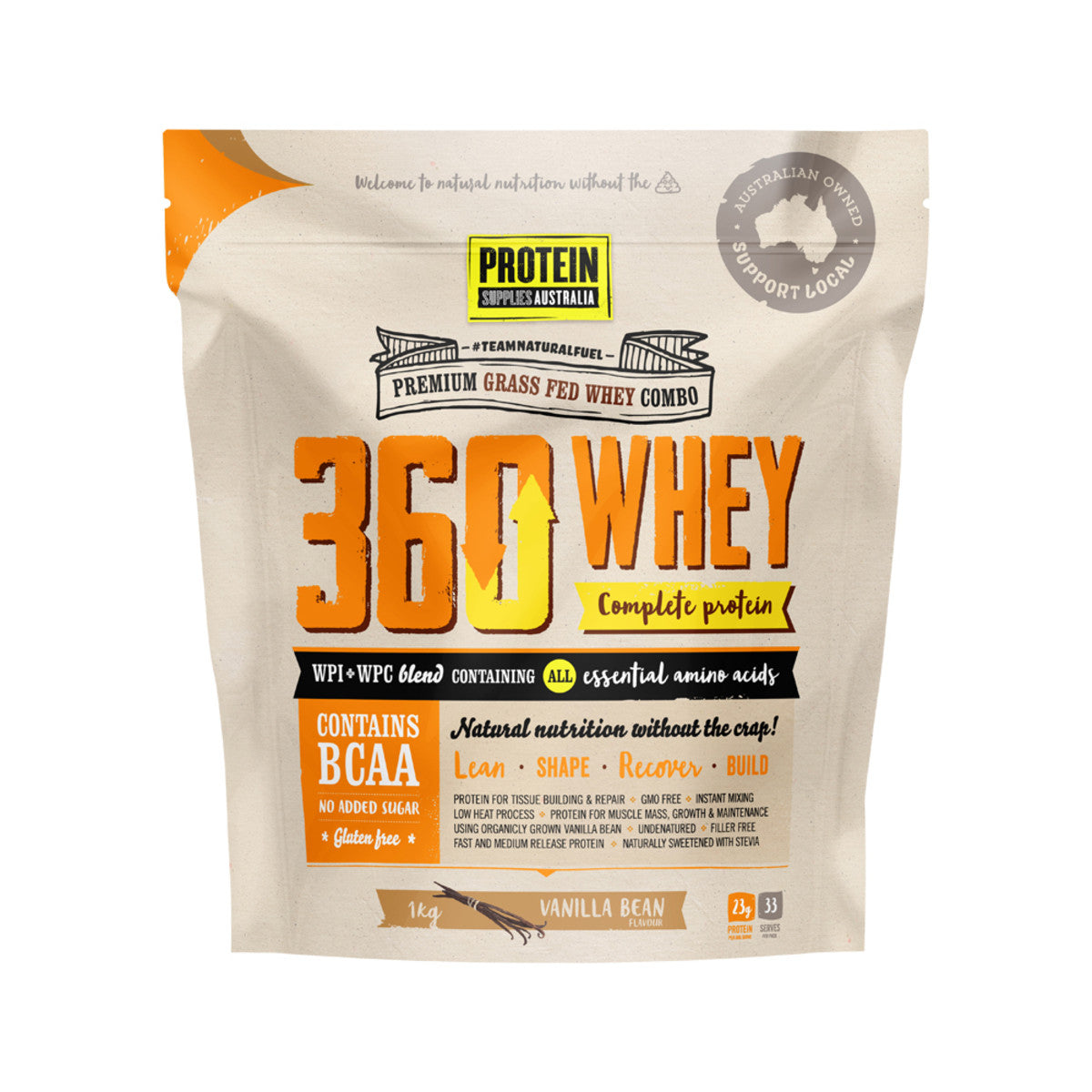 Protein Supplies Australia - Protein 360 Whey (Complete Protein with BCAA) Vanilla Bean