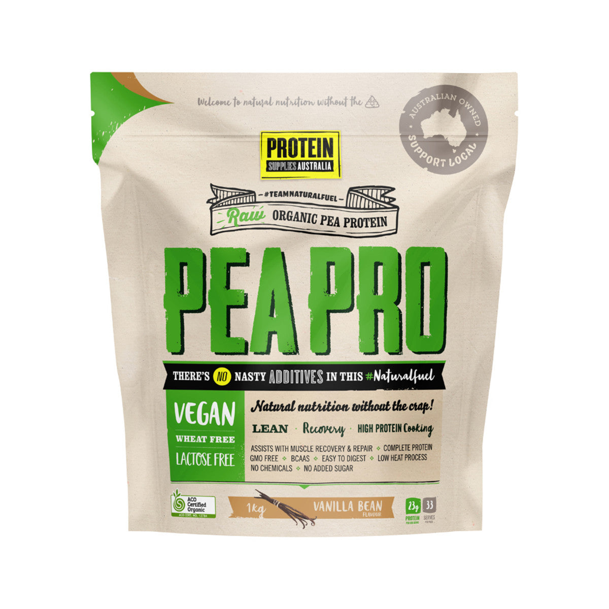 Protein Supplies Australia - Protein Pea Pro (Raw Organic Pea Protein) Vanilla Bean