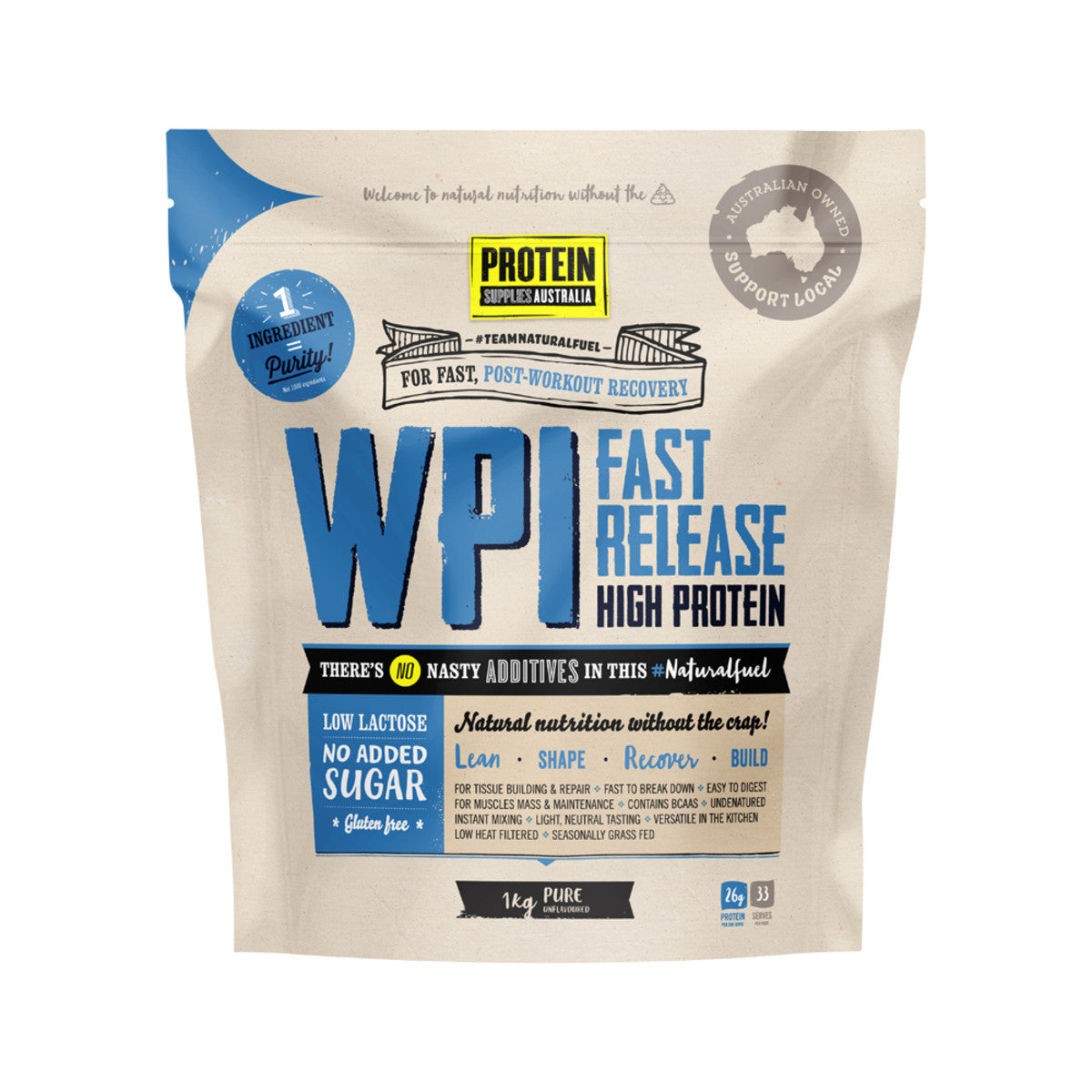 Protein Supplies Australia - Protein WPI (Fast Release High Protein) Pure