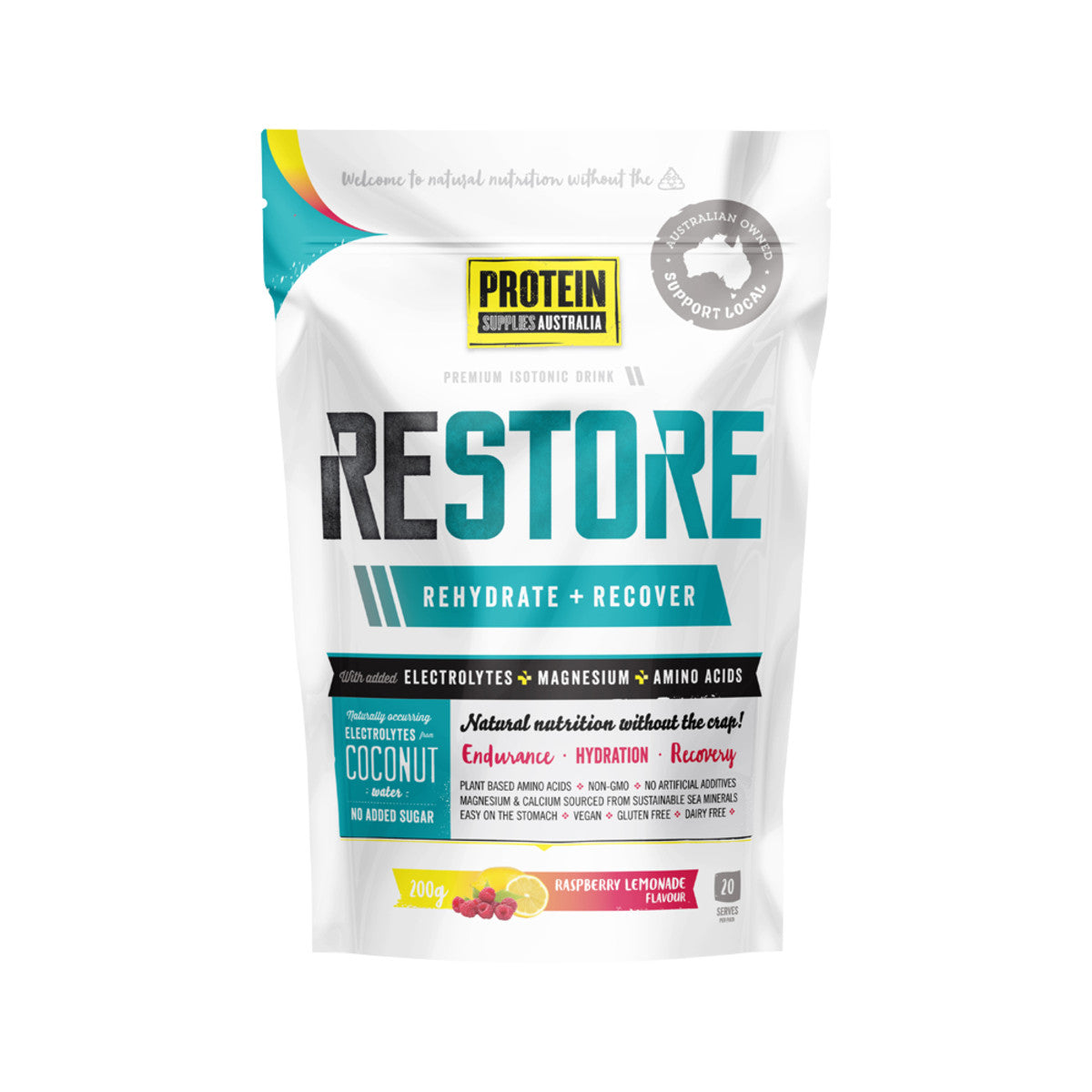 Protein Supplies Restore Raspberry Lemonade 200g