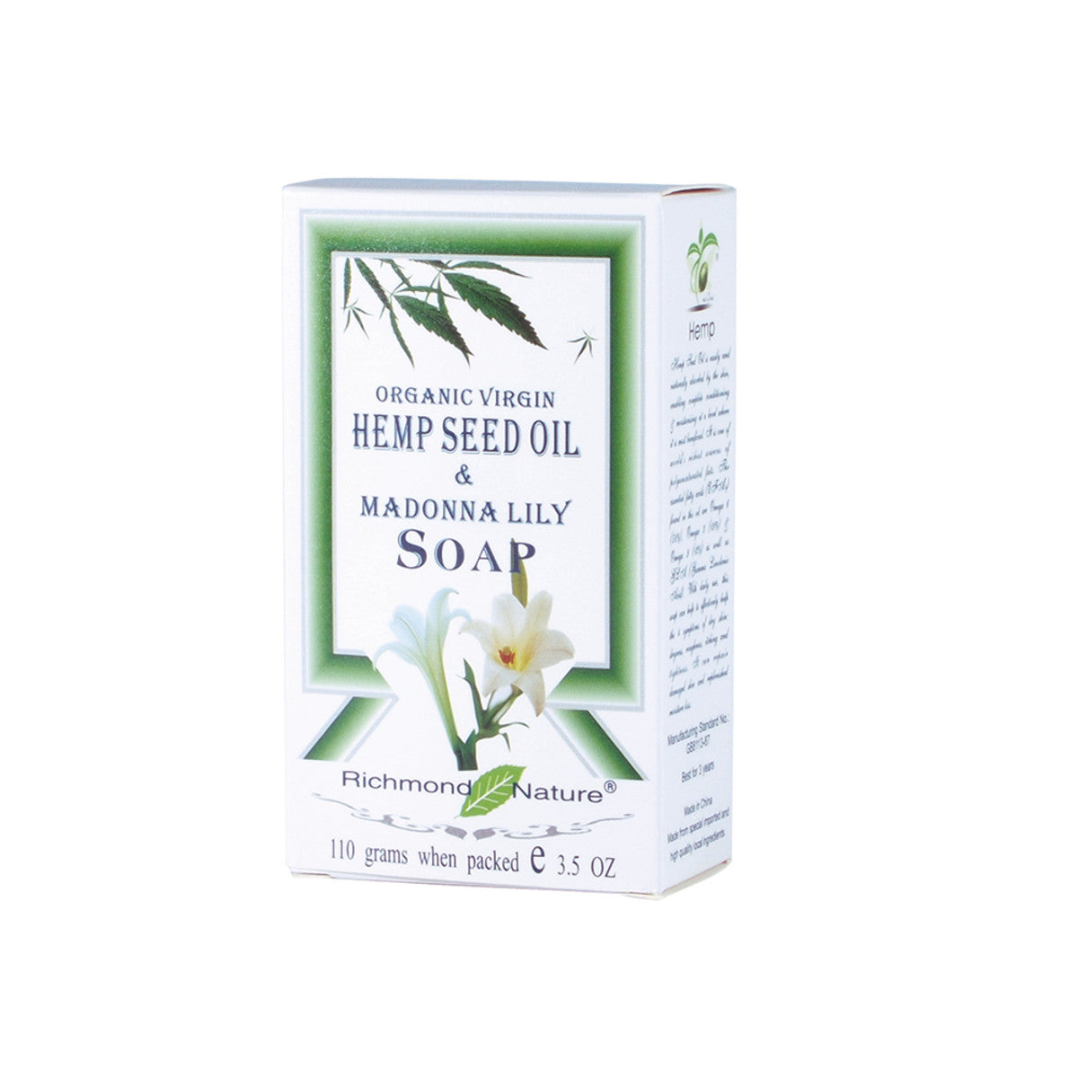 Richmond Nature Hemp Seed and Madonna Lily Soap 110g