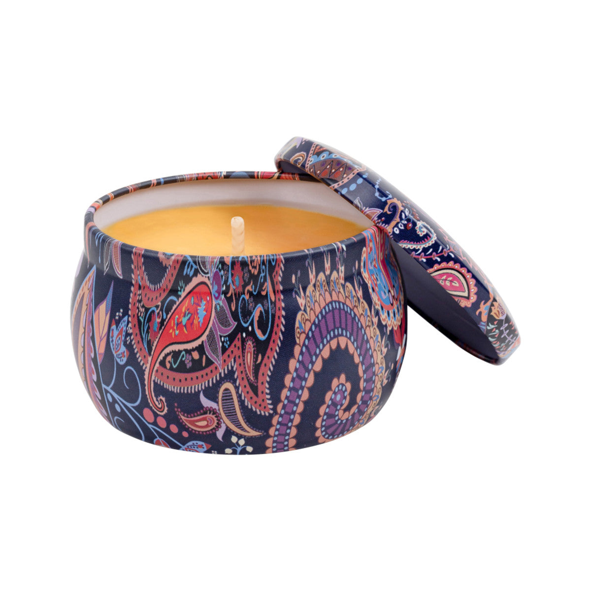 Sol Candles Candle Tin Black Orange Blue (Tropical Burst)