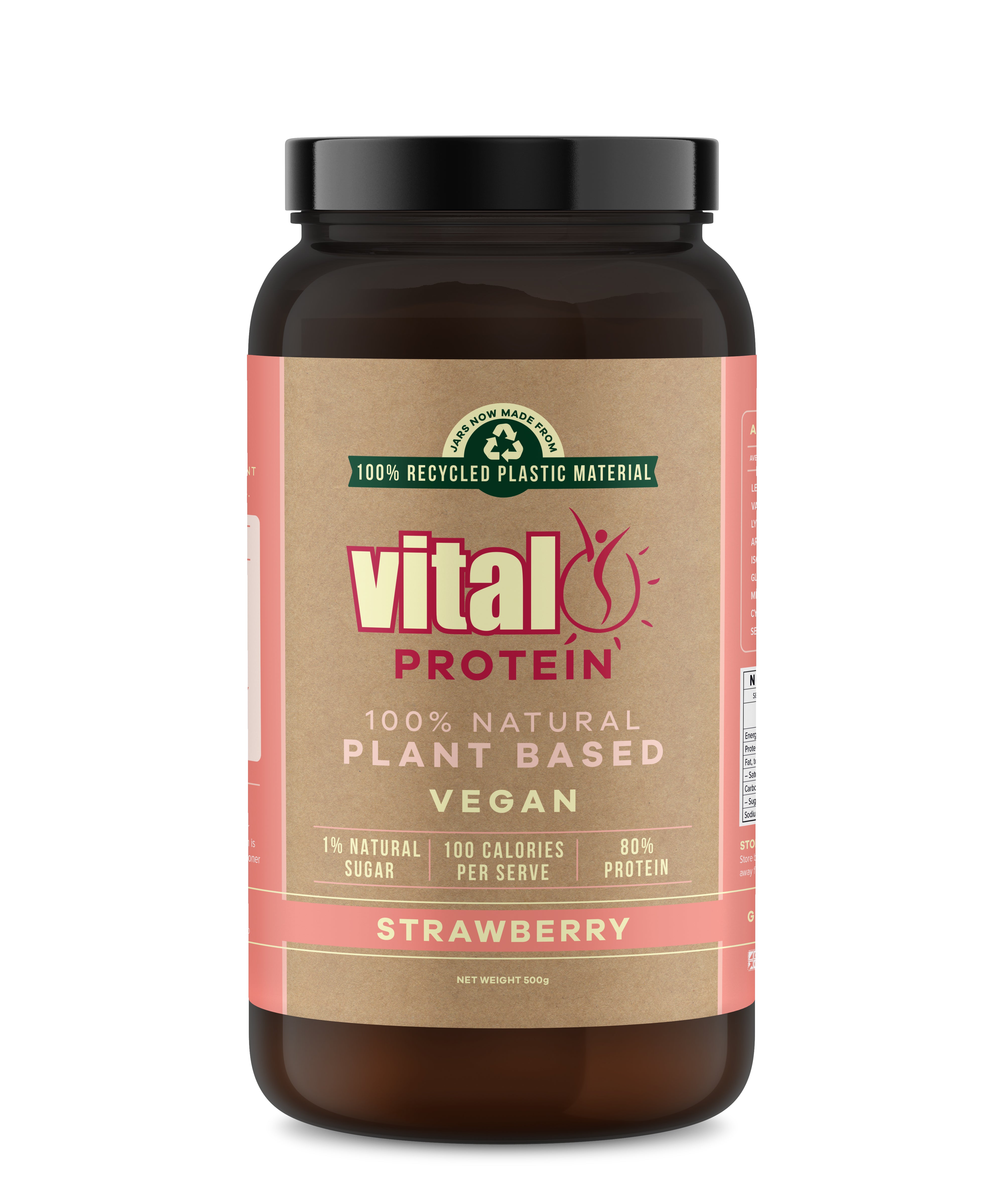 Vital - Protein 100% Natural Plant Based (Pea Protein Isolate) Strawberry