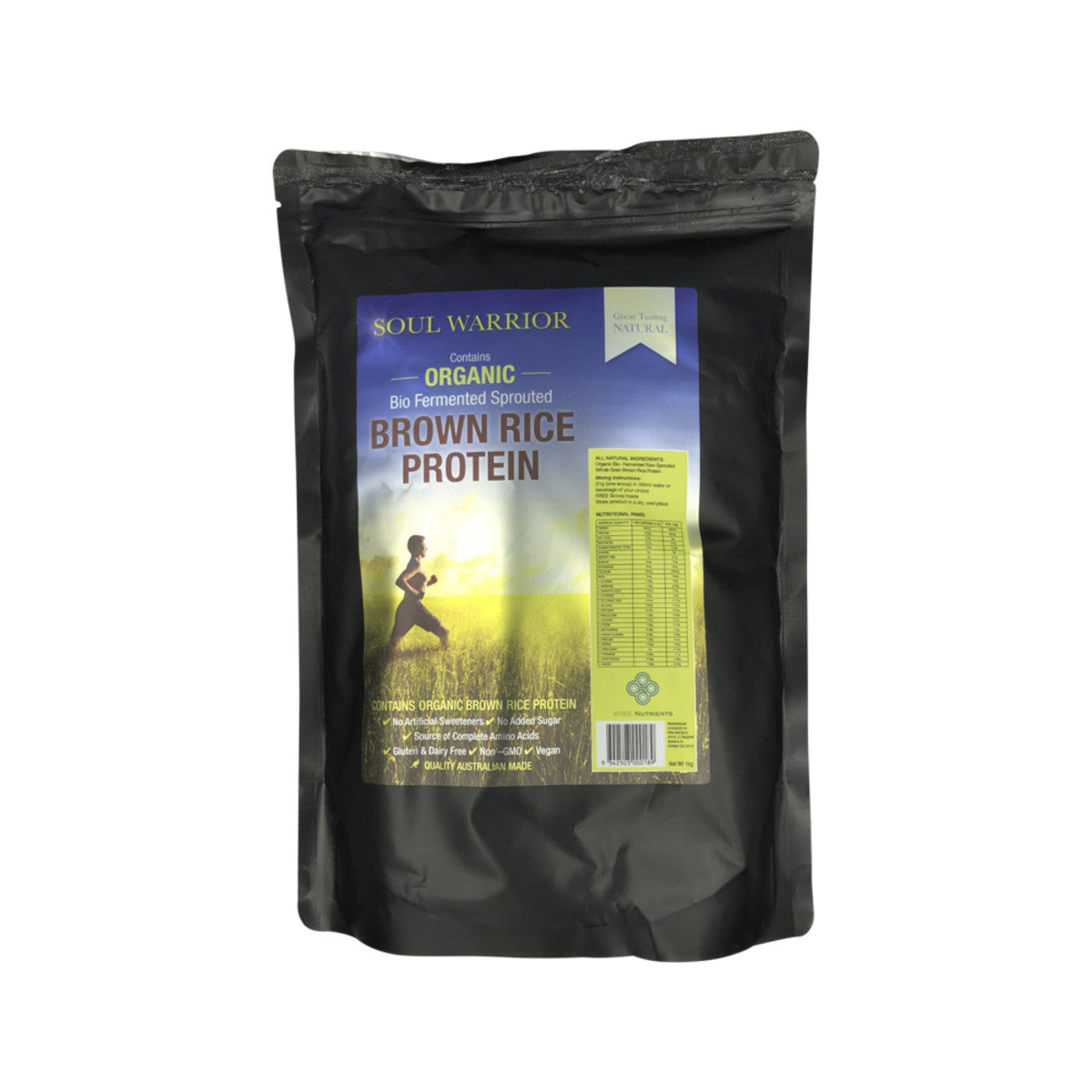 Wise Nutrients Soul Warrior Org Br.RiceProtn Nat 1kg