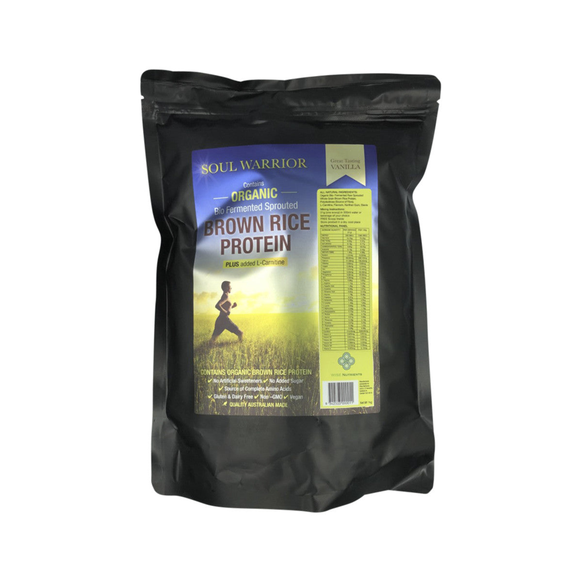 Wise Nutrients Soul Warrior Org Br.RiceProtn Van L Carn 1kg