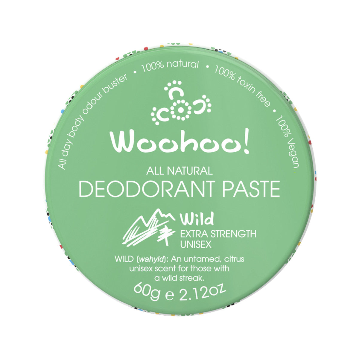 Woohoo Deodorant Paste Wild (Extra Strength Unisex) Tin 60g