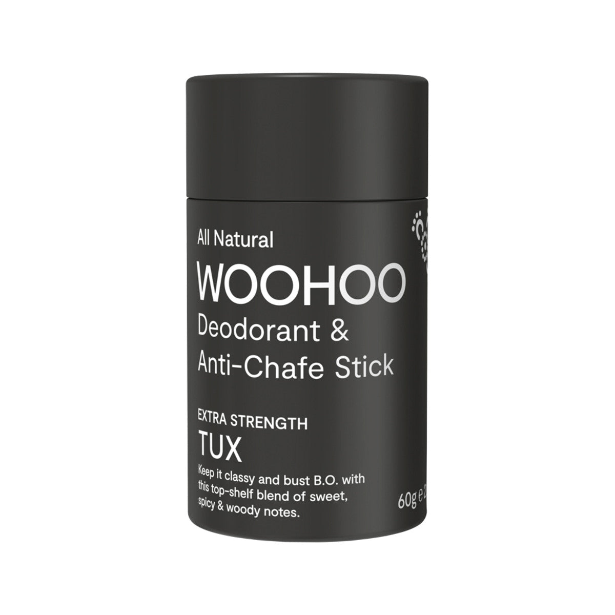 Woohoo Deodorant and Anti Chafe Stick Tux (Ext Strength) 60g