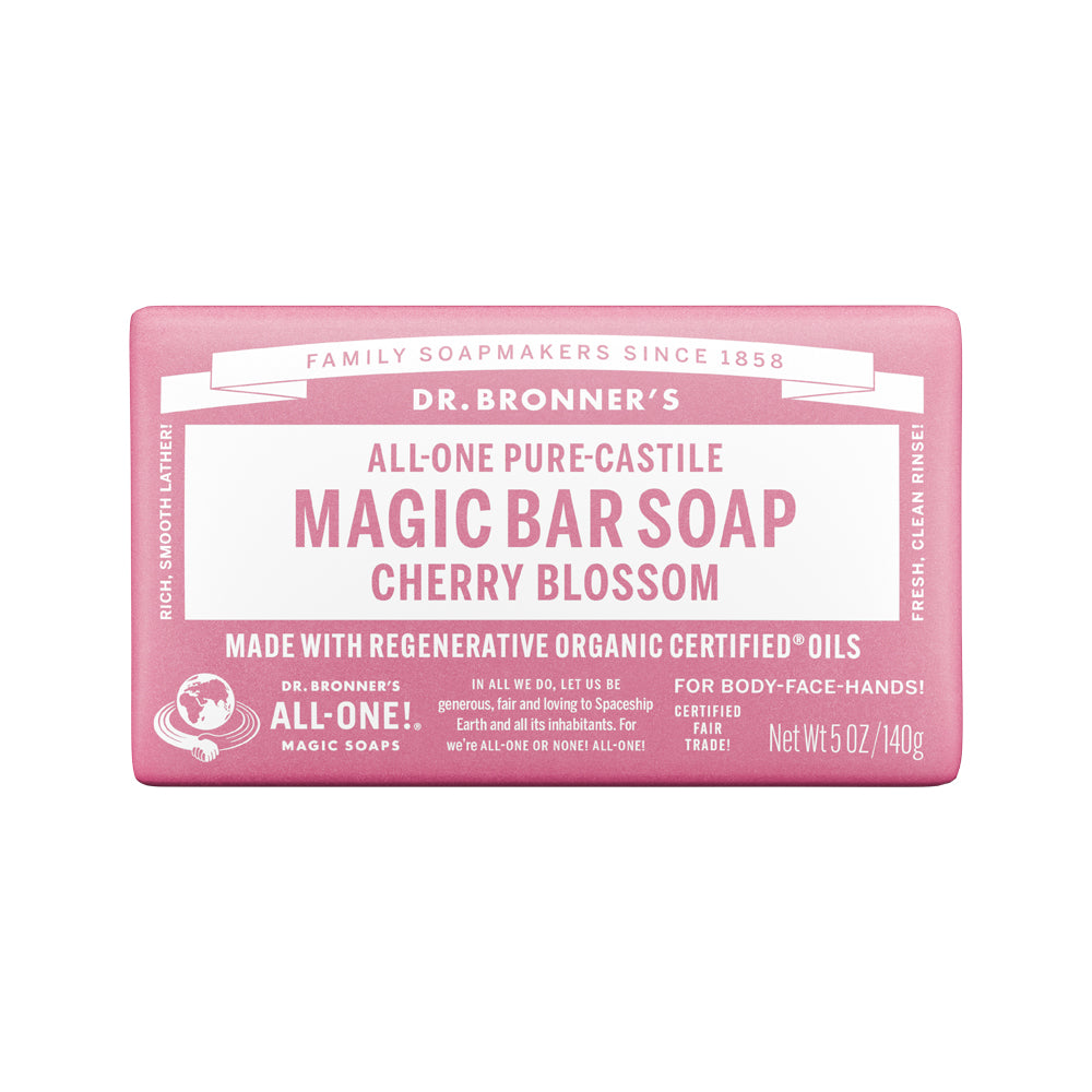 Dr. Bronner's All-One Pure-Castile Magic Bar Soap Cherry Blossom