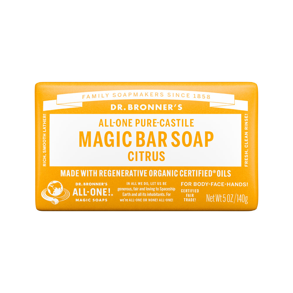 Dr. Bronner's All-One Pure-Castile Magic Bar Soap Citrus