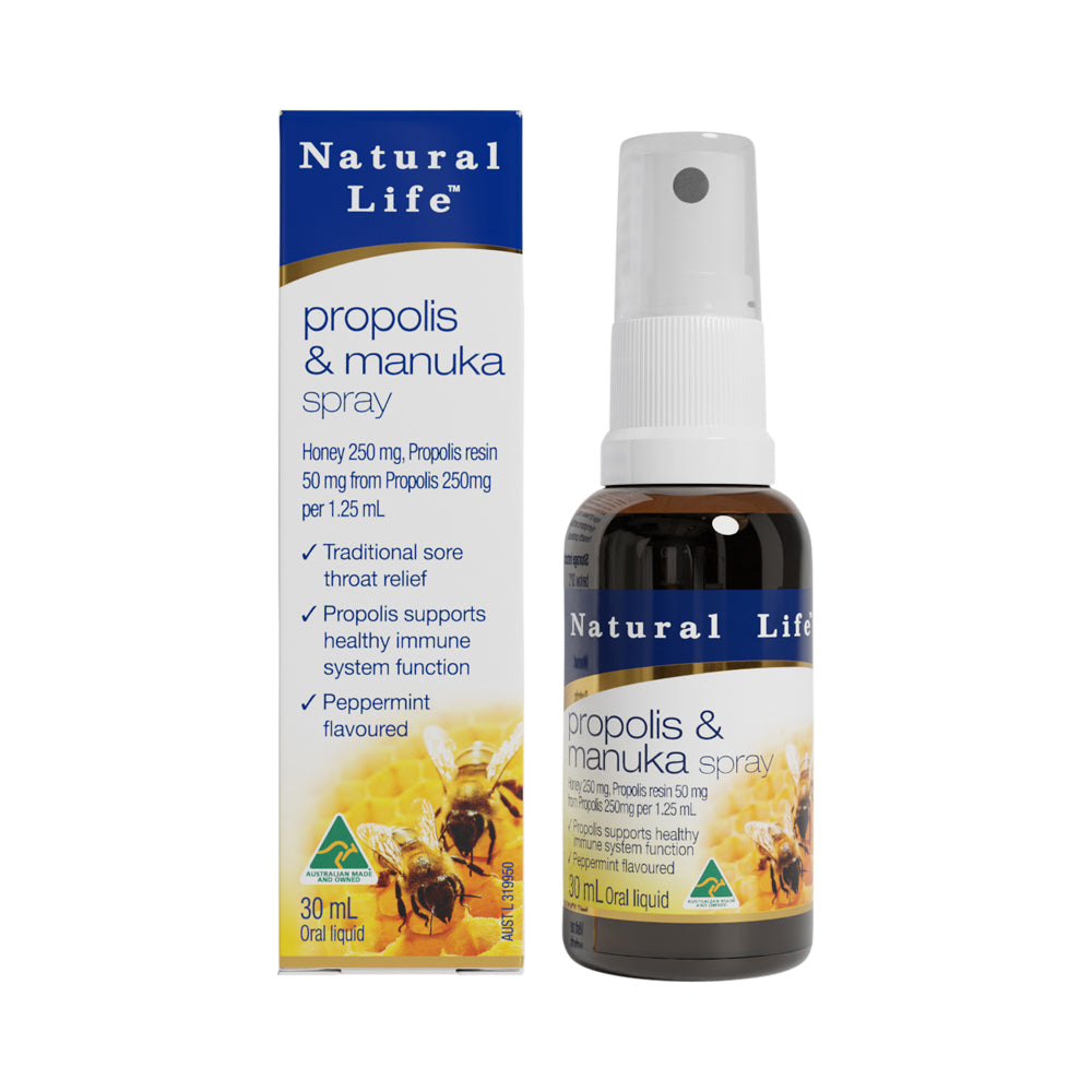 Natural Life Propolis & Manuka Honey (Peppermint) Oral Liquid Spray 30ml
