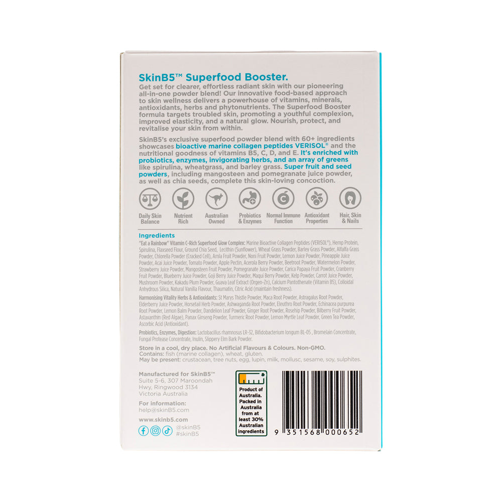 SkinB5 All-In-One Clear Skin Superfood Booster Powder Mix Sachets 5g x 14 Pack