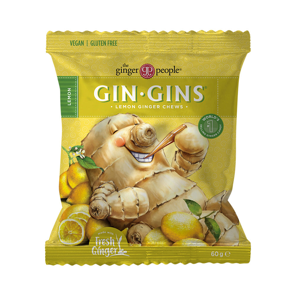 The Ginger People Gin Gins Ginger Chews Lemon 60g