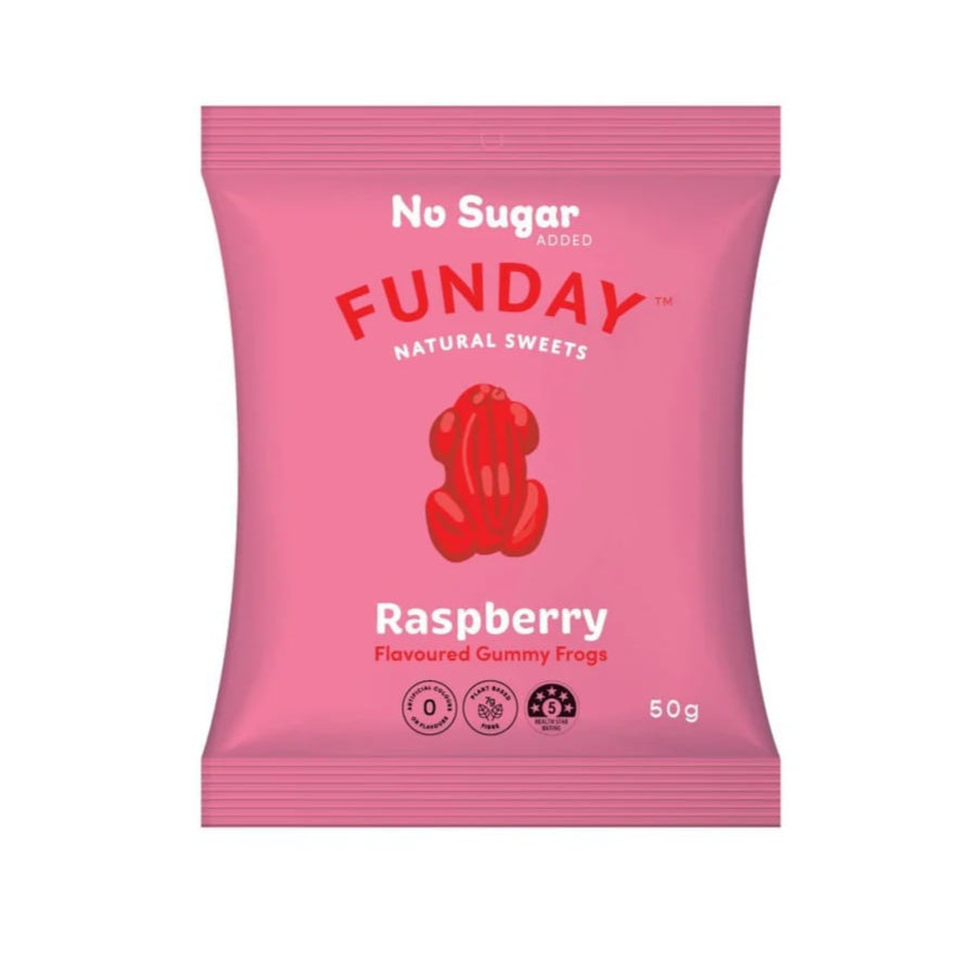 Funday - Raspberry Flavoured Gummy Frogs 50g