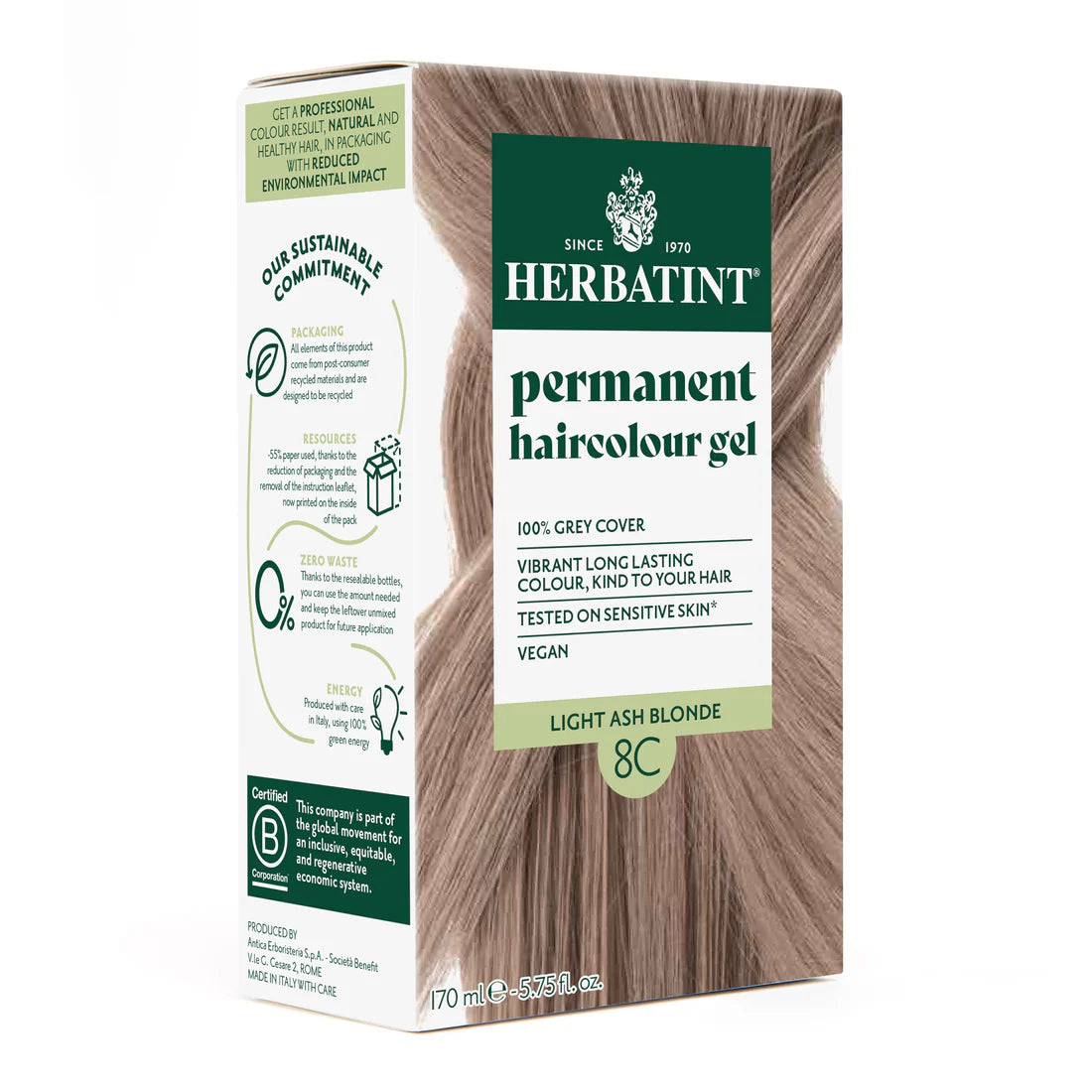 Herbatint - Permanent Haircolour Gel (8C Light Ash Blonde)