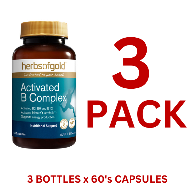 Herbs of Gold - Activated B Complex 60 Capsules - 3 Pack - $26.45 each