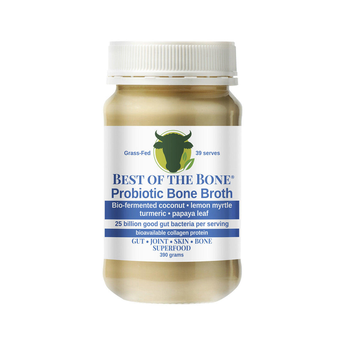 Best of the Bone - Bone Broth Beef Concentrate Probiotic Bio-Fermented Coconut Lemon Myrtle Turmeric Papaya Leaf