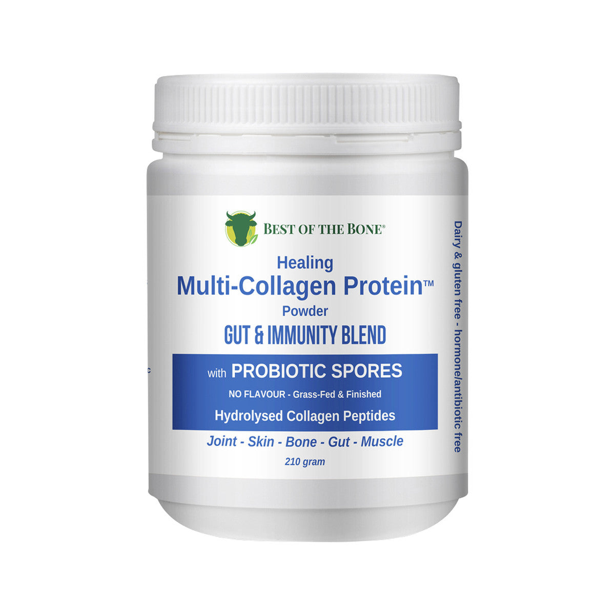 Best of the Bone - Healing Multi-Collagen Protein Powder Gut & Immunity Blend with Probiotic Spores Unflavoured