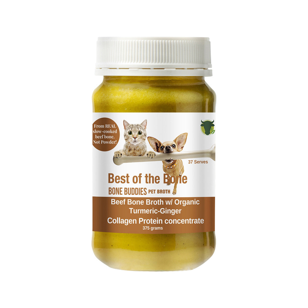 Best of the Bone - Bone Buddies Pet Bone Broth Beef Concentrate with Organic Turmeric-Ginger