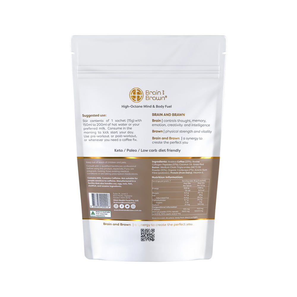 Brain and Brawn - Collagen Coffee Synergy (Organic Cordyceps & MCT C8 & C10)