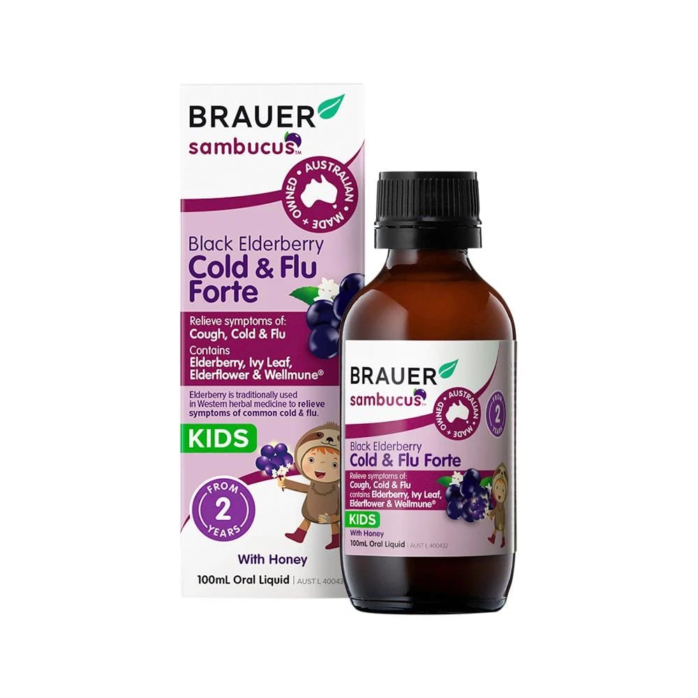 Brauer - Sambucus Black Elderberry Kids Cold & Flu Forte With Honey Oral Liquid