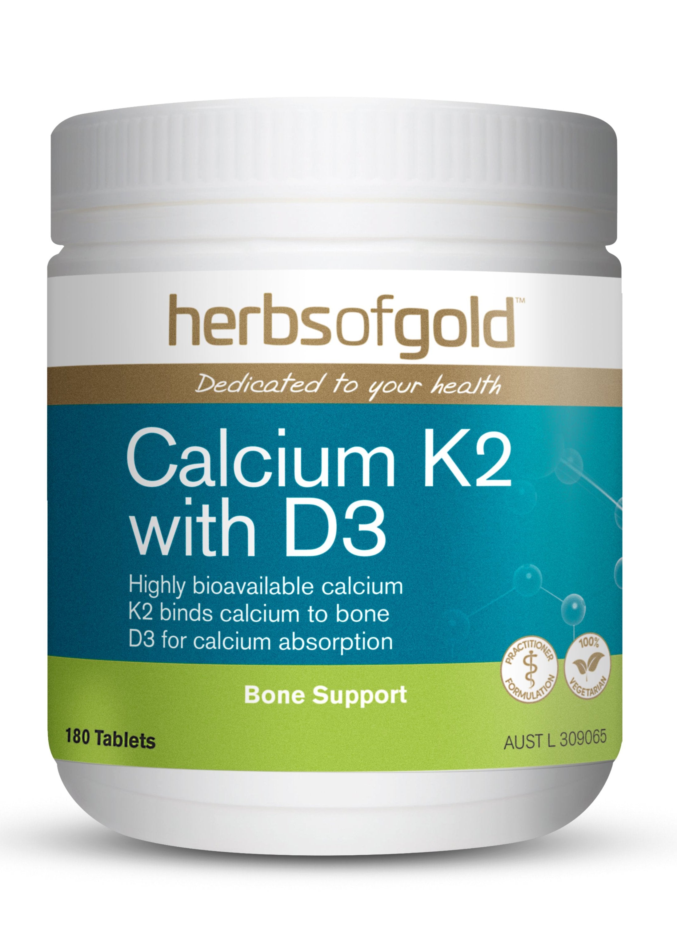 Herbs of Gold - Calcium K2 with D3