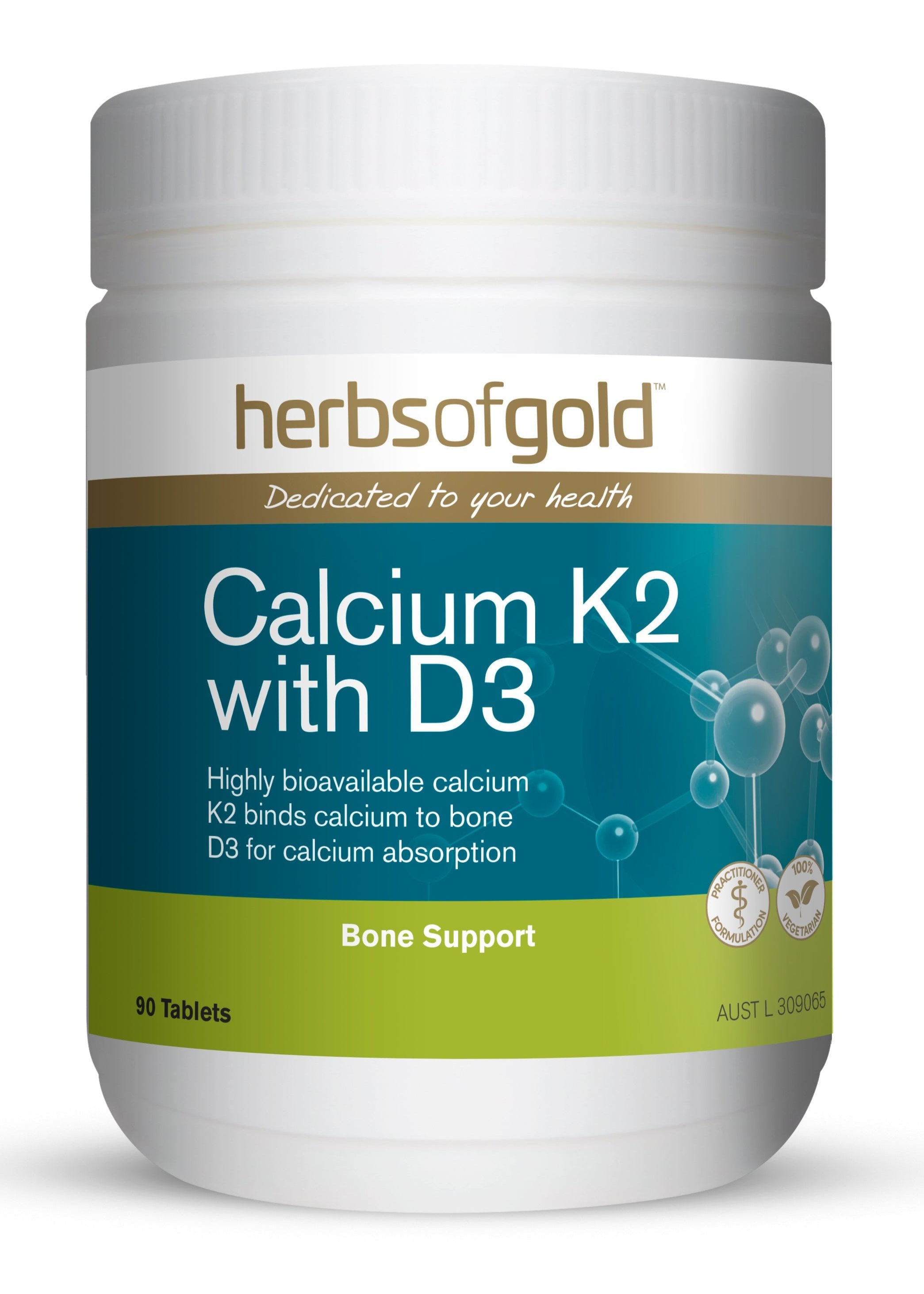 Herbs of Gold - Calcium K2 with D3