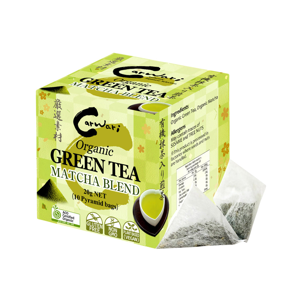 Carwari - Organic Green Tea Matcha Blend x 10 Pyramid Bags