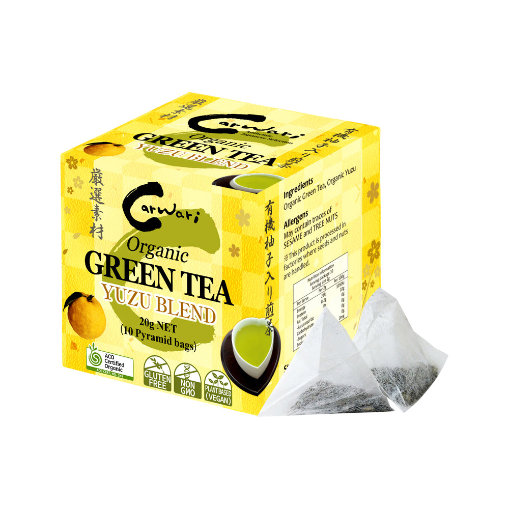 Carwari - Organic Green Tea Yuzu Blend x 10 Pyramid Bags