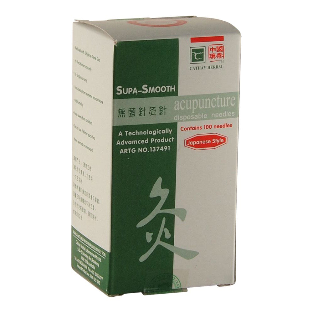 Cathay Herbal - SupSmooth Disp Needle 0.25x40mm w Guide 100Pk