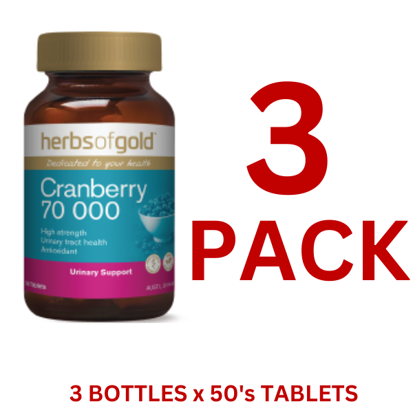 Herbs of Gold - Cranberry 70000 50 Tablets - 3 Pack - $22.50