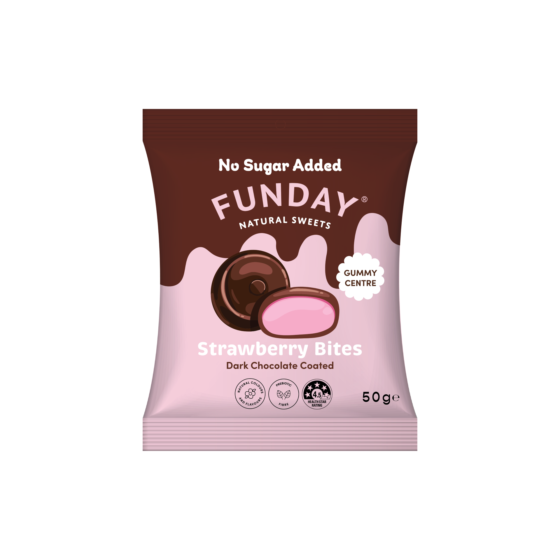 Funday - Dark Chocolate Strawberry Bites 50g