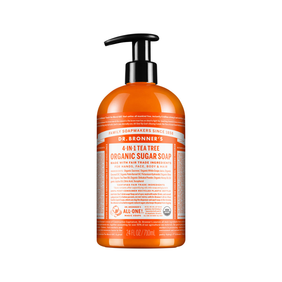 Dr. Bronner's - Organic Sugar Soap 4-in-1 Tea Tree (Pump)