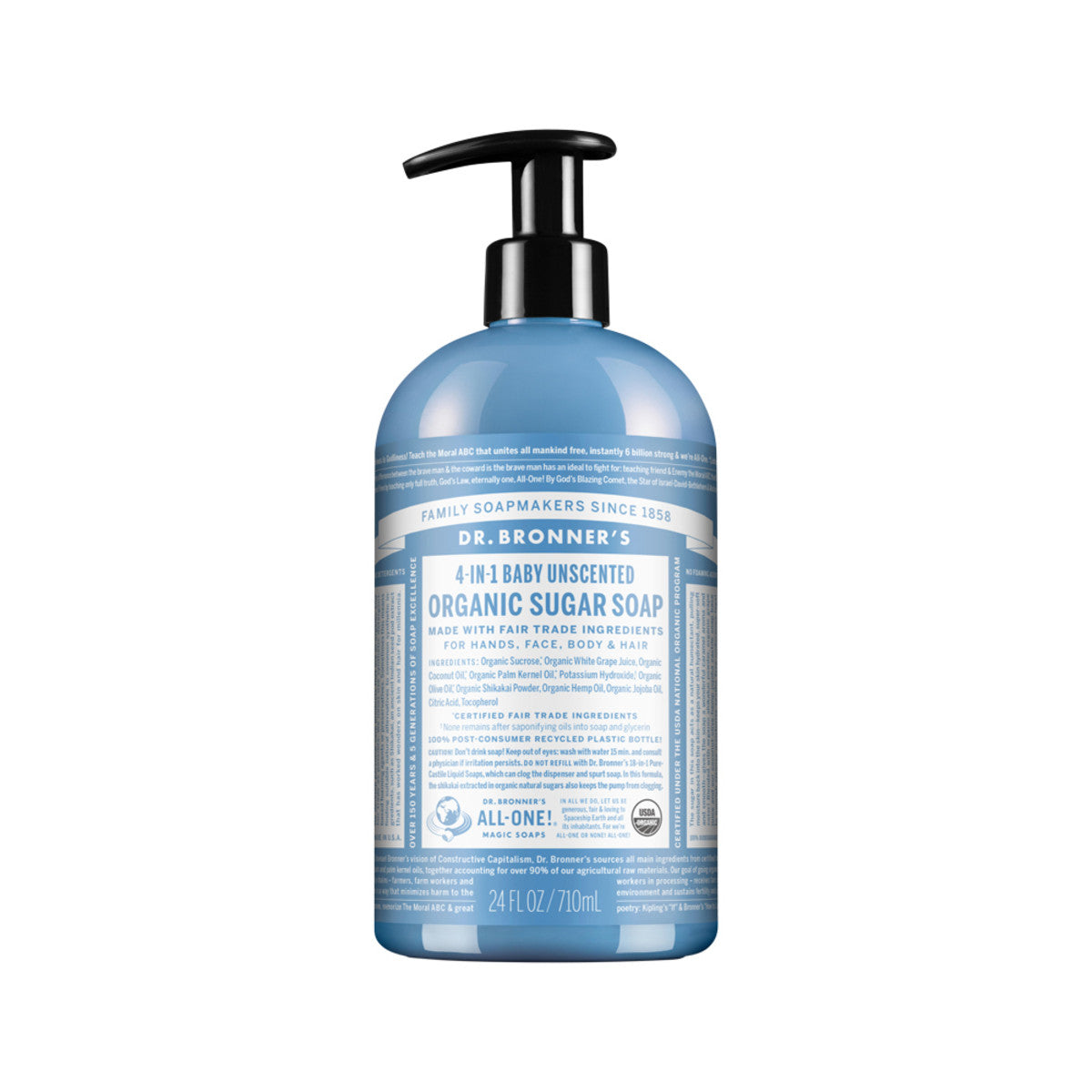 Dr. Bronner's - Organic Sugar Soap 4-in-1 Unscented (Baby) (Pump)