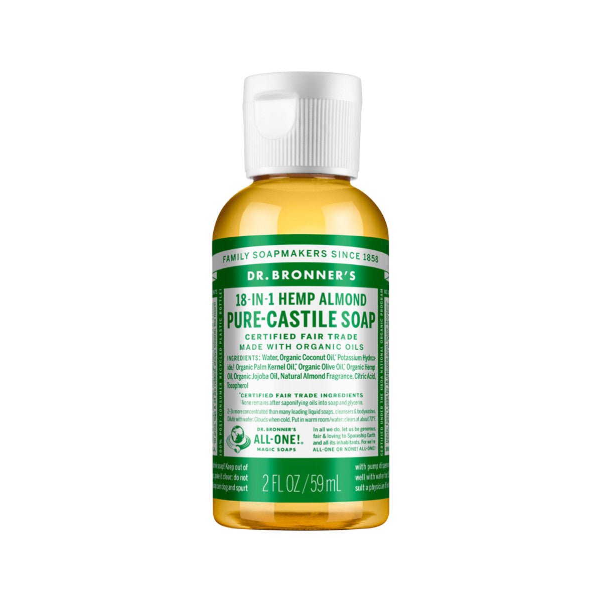 Dr. Bronner's - Pure-Castile Soap Liquid (Hemp 18-in-1) Almond