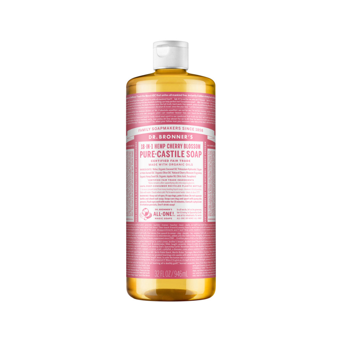 Dr. Bronner's - Pure-Castile Soap Liquid (Hemp 18-in-1) Cherry Blossom