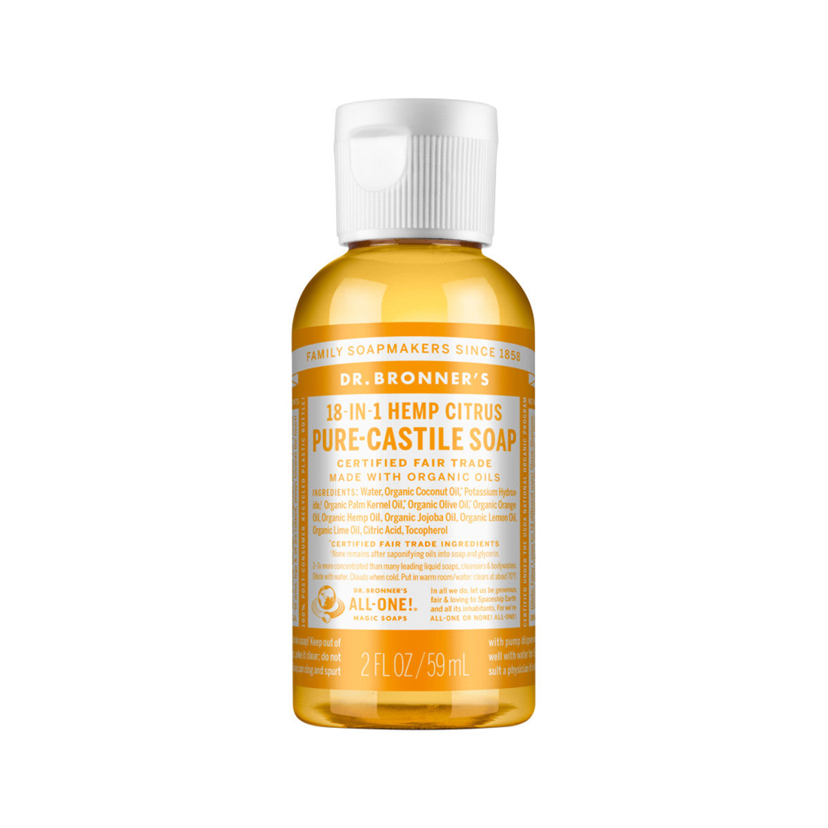 Dr. Bronner's - Pure-Castile Soap Liquid (Hemp 18-in-1) Citrus