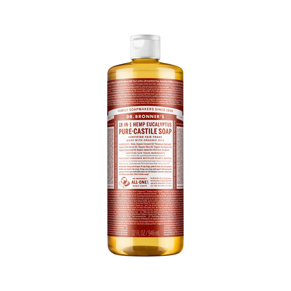 Dr. Bronner's - Pure-Castile Soap Liquid (Hemp 18-in-1) Eucalyptus