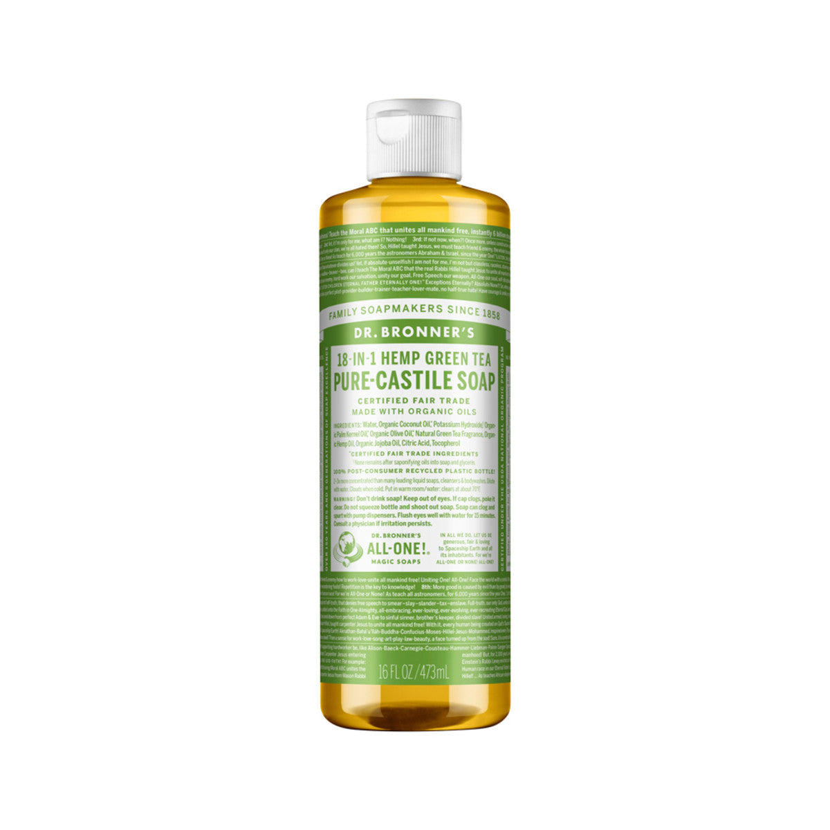 Dr. Bronner's - Pure-Castile Soap Liquid (Hemp 18-in-1) Green Tea