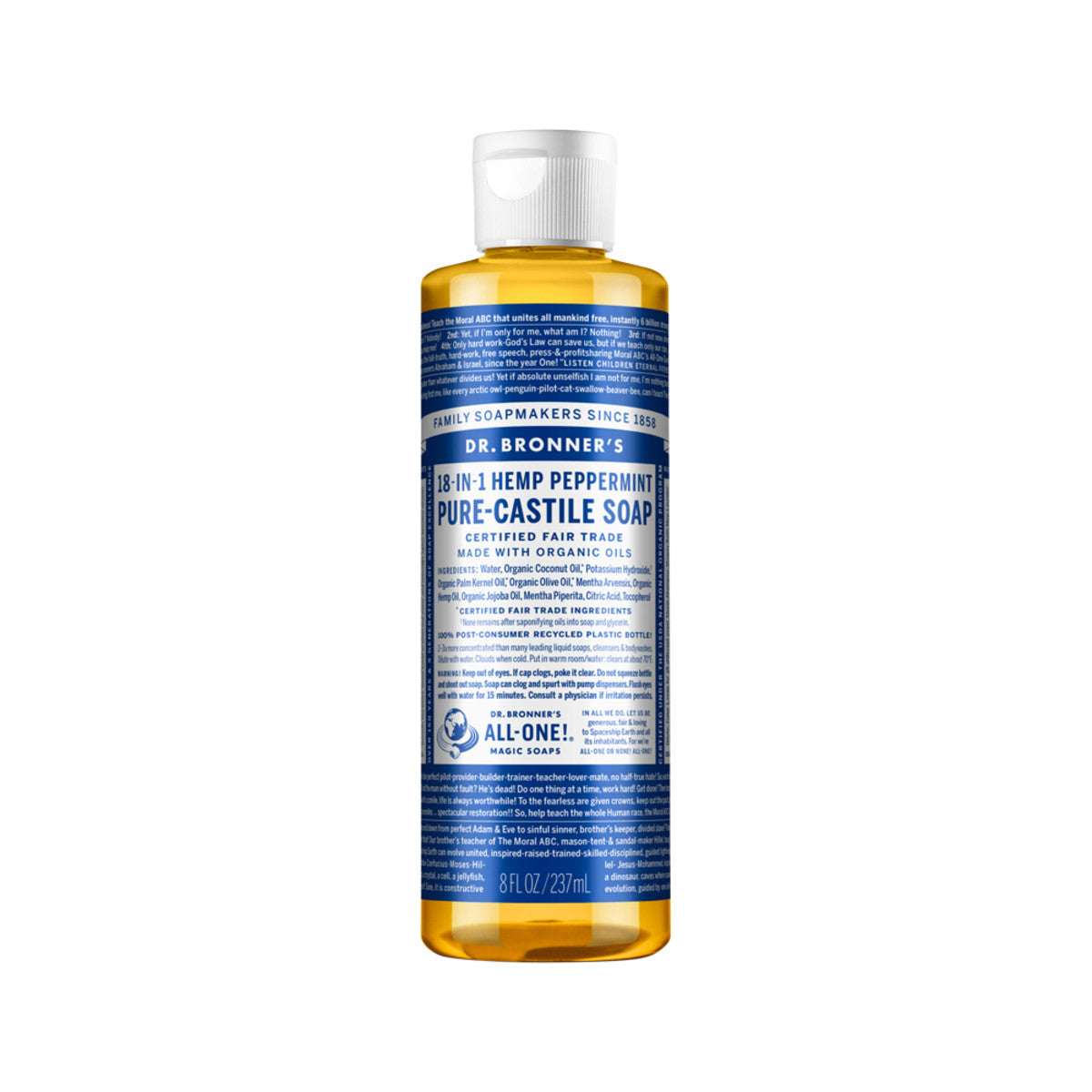 Dr. Bronner's - Pure-Castile Soap Liquid (Hemp 18-in-1) Peppermint