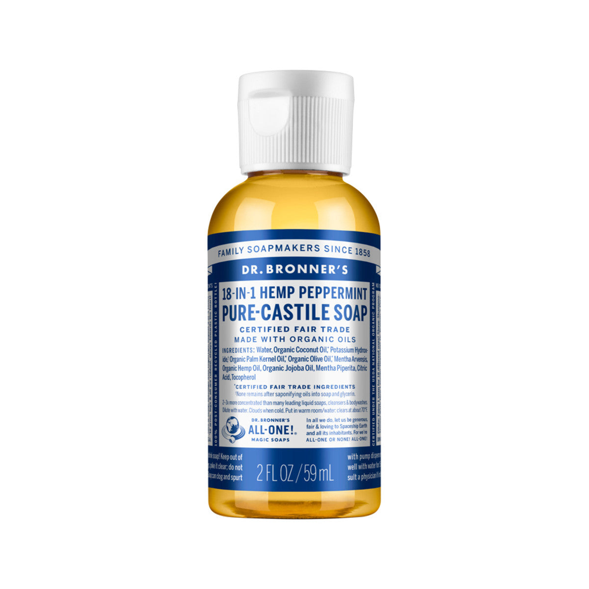 Dr. Bronner's - Pure-Castile Soap Liquid (Hemp 18-in-1) Peppermint