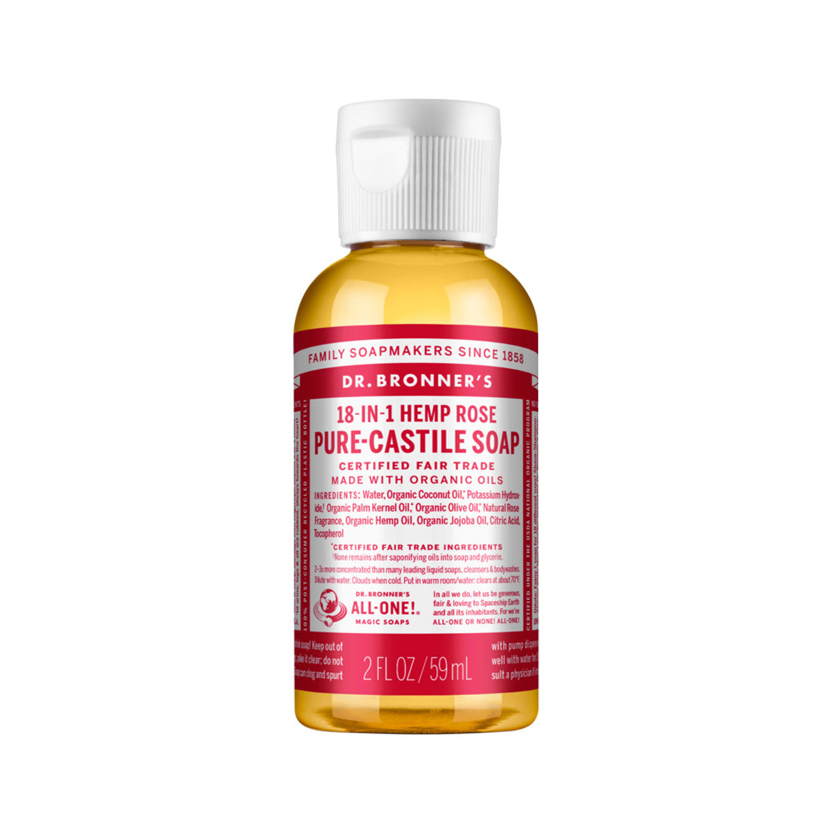 Dr. Bronner's - Pure-Castile Soap Liquid (Hemp 18-in-1) Rose