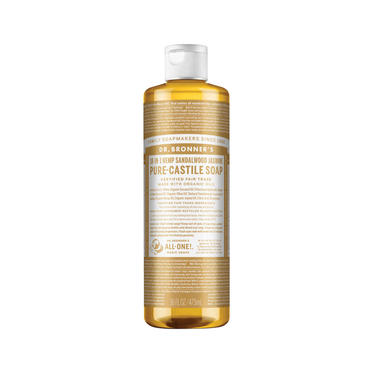 Dr. Bronner's - Pure-Castile Soap Liquid (Hemp 18-in-1) Sandalwood Jasmine